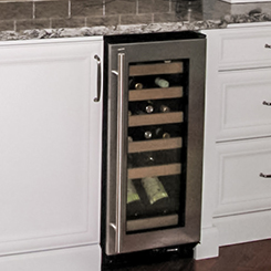 Built-in wine cooler in the kitchen