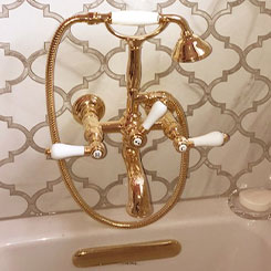 Gold Faucets in Rock Hill Antonia Arabesque Bathroom