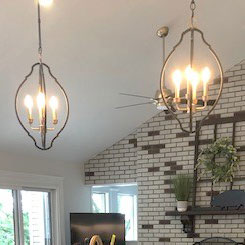 Pendant lighting in Royal Court Kitchen