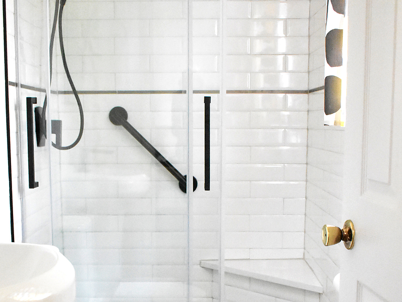 Atlas Concorde beveled subway tile in shower